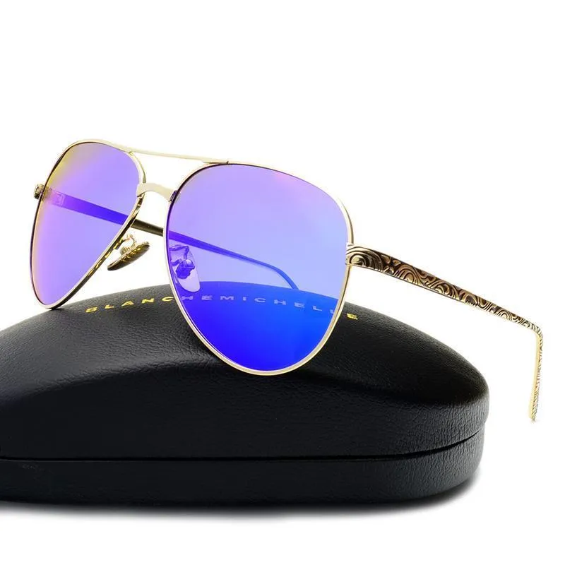Polarized Mirror Pilot Sun Glasses