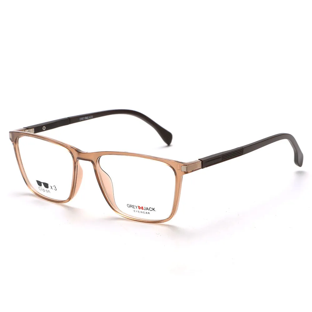 Polarized Rectangle Shape Clip On Glasses with 3PCS Magnetic Lens 10008