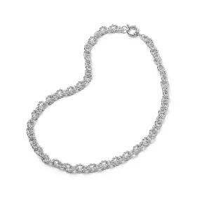 Polly Sayer Vintage Rope Chain Necklace Silver Plate