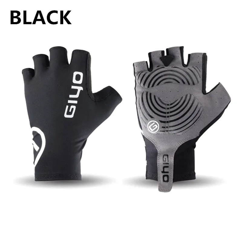 Premium Black Lycra Cycling Gloves for Triathletes - Sizes S to XXL