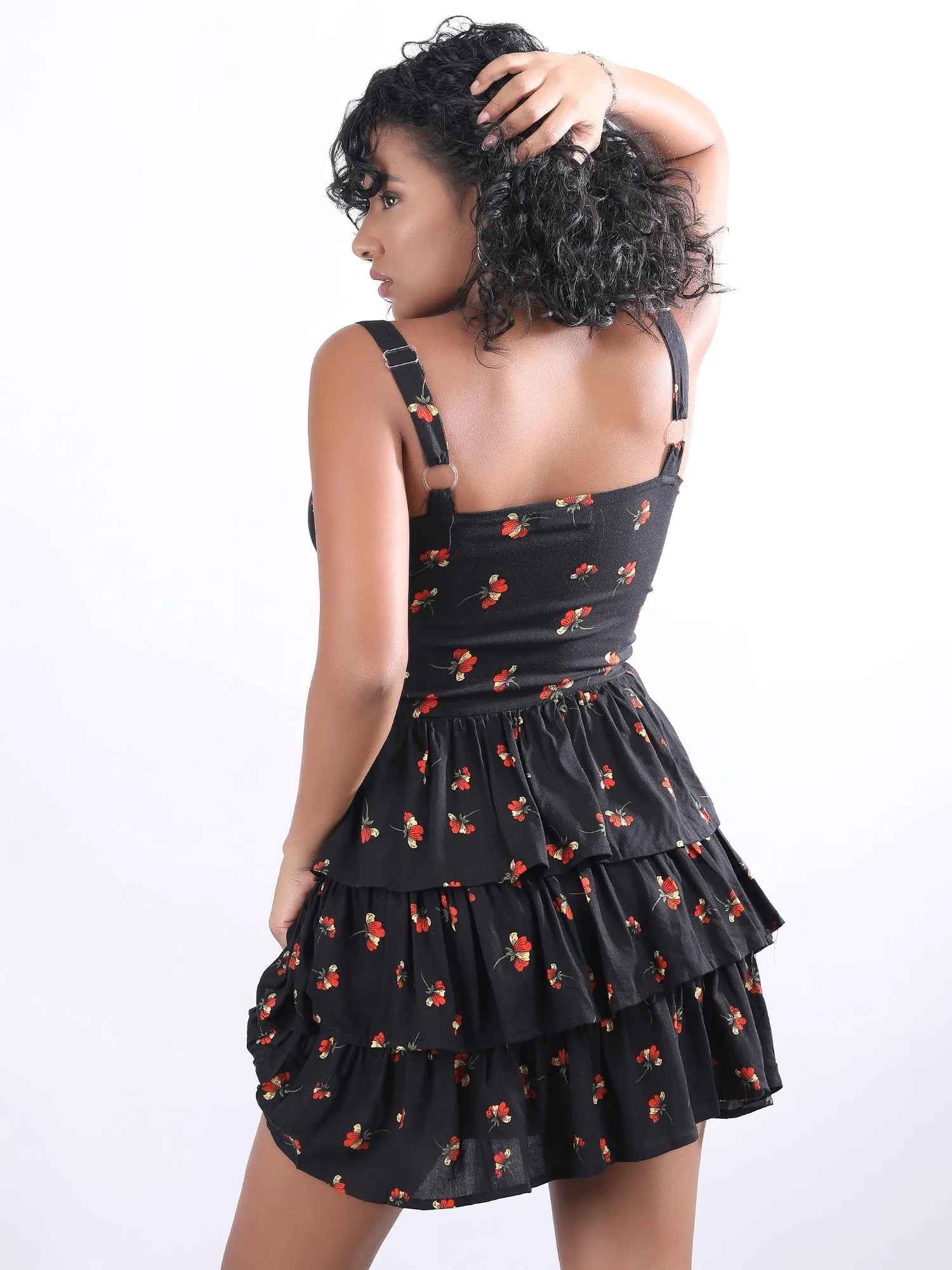 Printed Black Dress