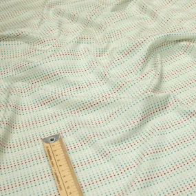 Printed Knits Design-113 Blue & Red Square Dot on Mint