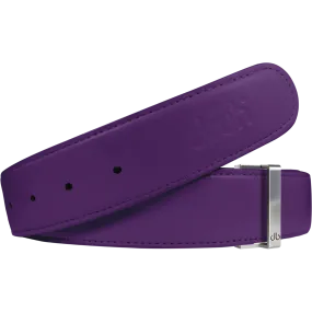 Purple Plain Textured Leather Belt