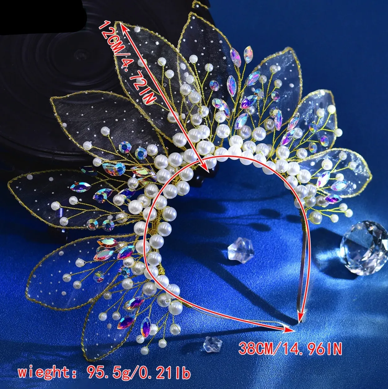 Queen Eliana's Crown Rhinestone Faux Pearls Headdress