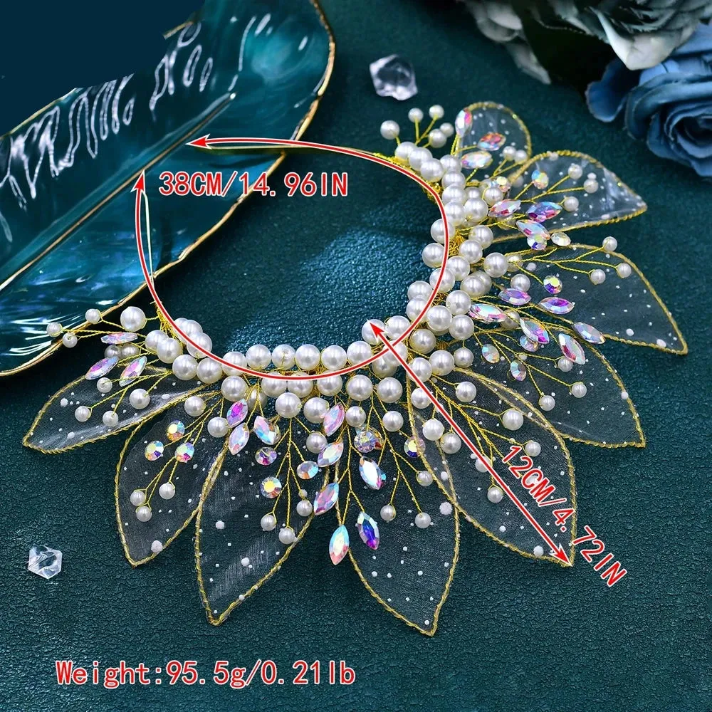 Queen Eliana's Crown Rhinestone Faux Pearls Headdress