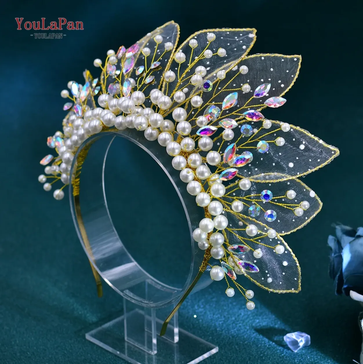 Queen Eliana's Crown Rhinestone Faux Pearls Headdress