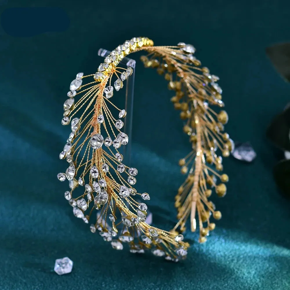 Queen Eliana's Crown Rhinestone Faux Pearls Headdress