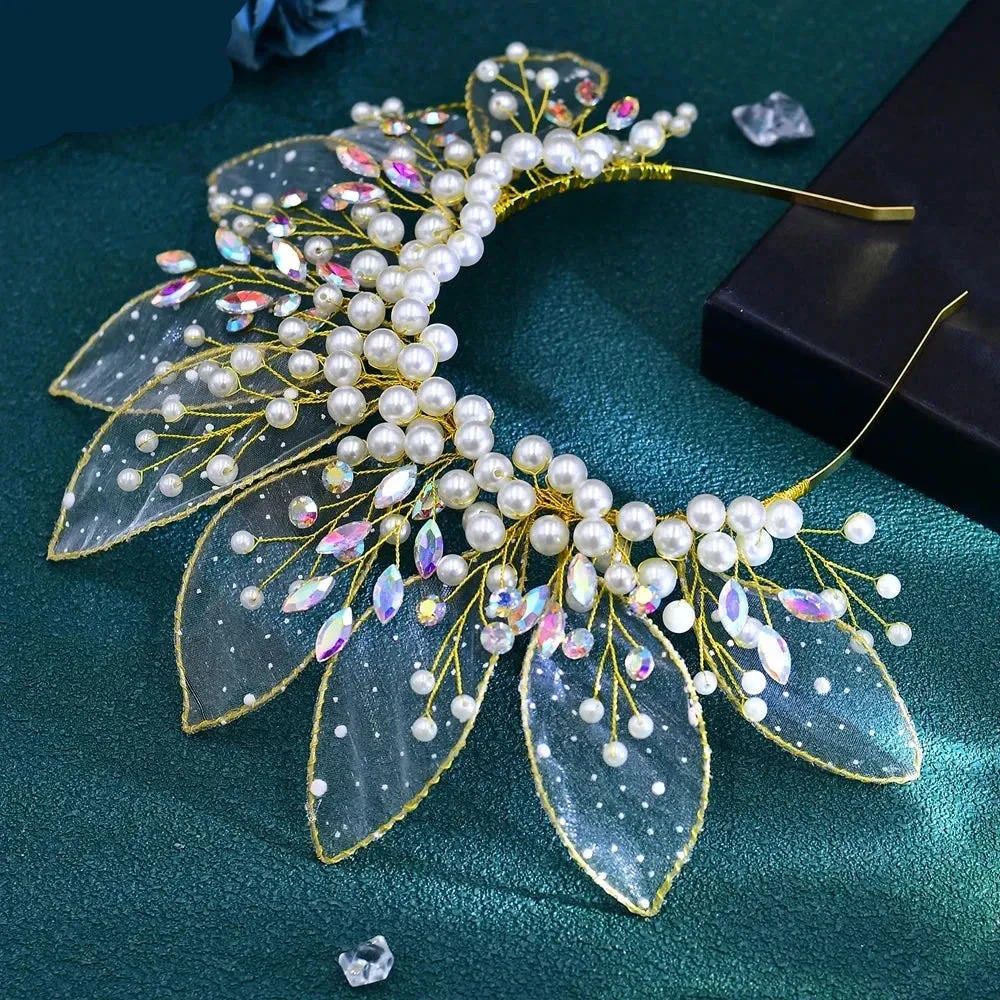 Queen Eliana's Crown Rhinestone Faux Pearls Headdress