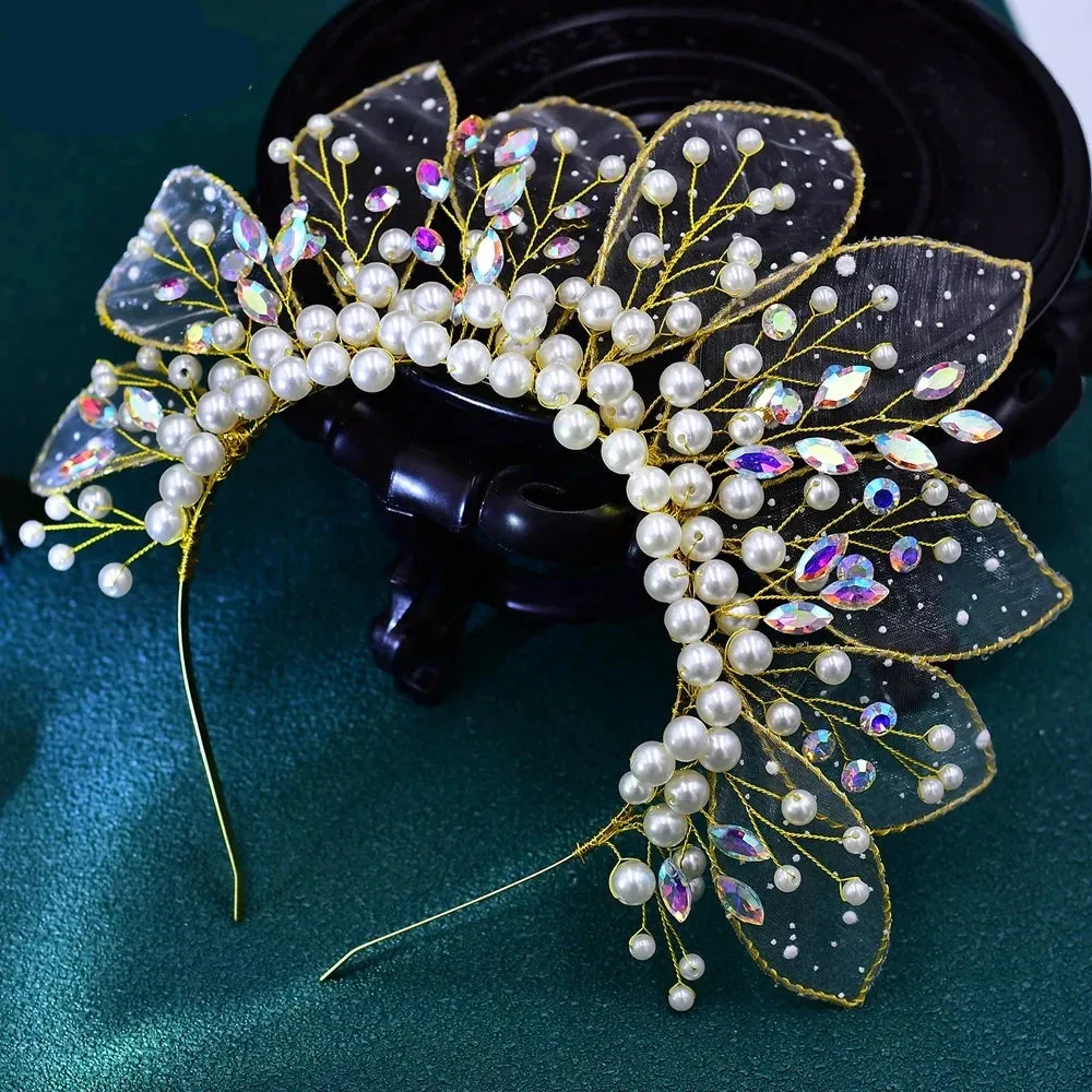 Queen Eliana's Crown Rhinestone Faux Pearls Headdress