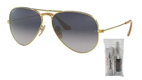 Ray Ban RB3025 001/78 58M Gold/Polarized Blue Gradient Aviator