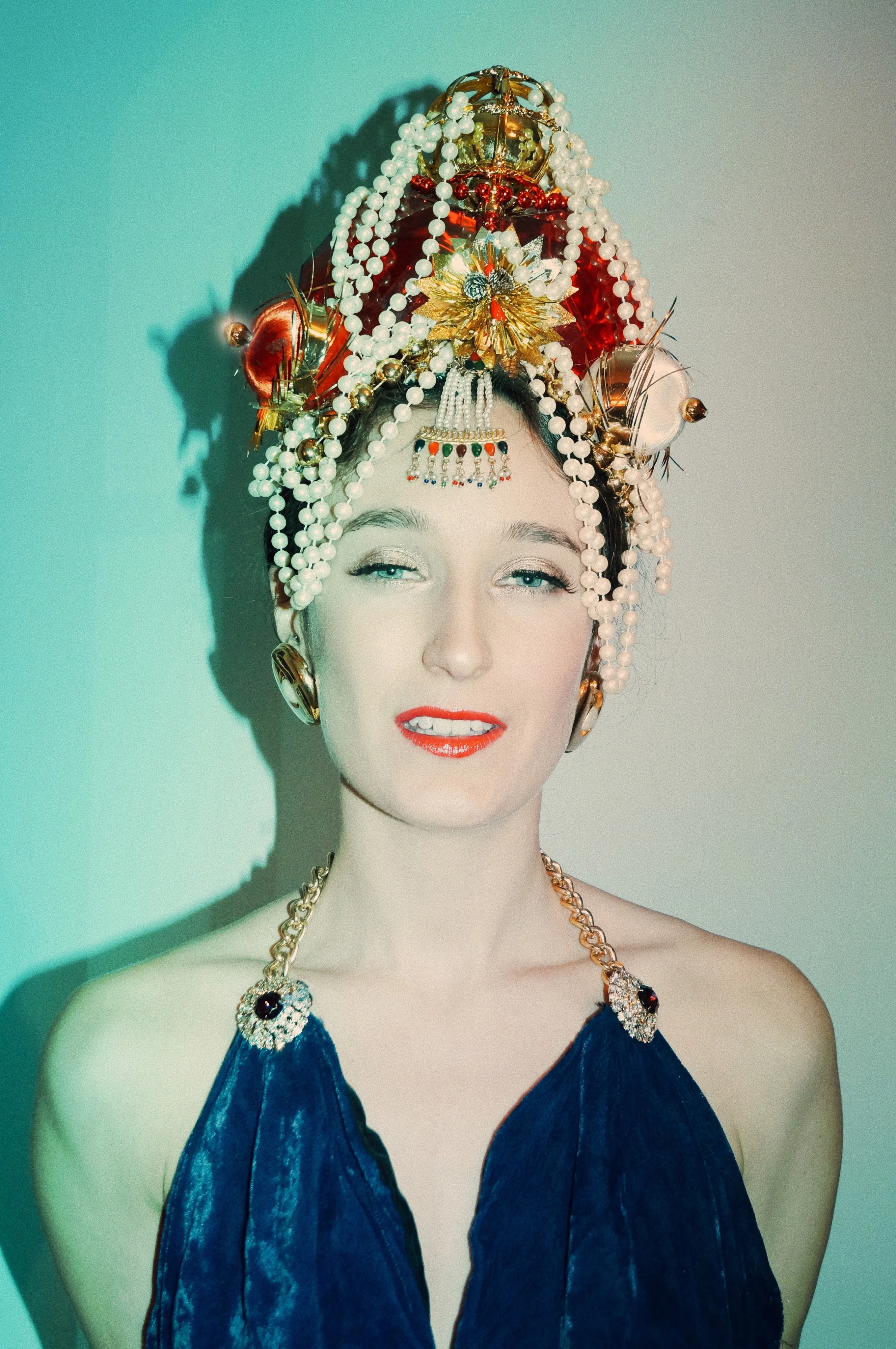 Red Crown Headdress - Fascinator - Costume - Burlesque