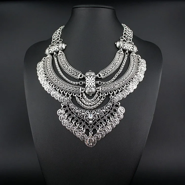 Retro Coin Multi Layer Necklace