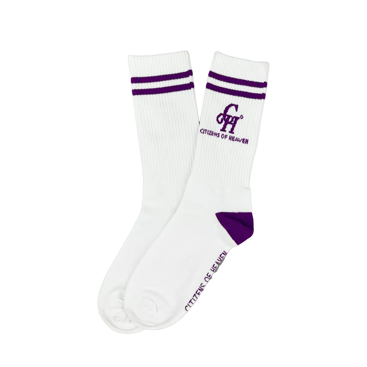 Ribbed CH Athletic Socks- Purple