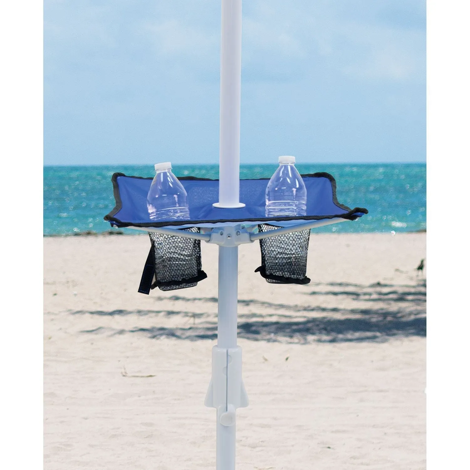 RIO | 7 ft. Umbrella with Integrated Sand Anchor - Blue Stripes