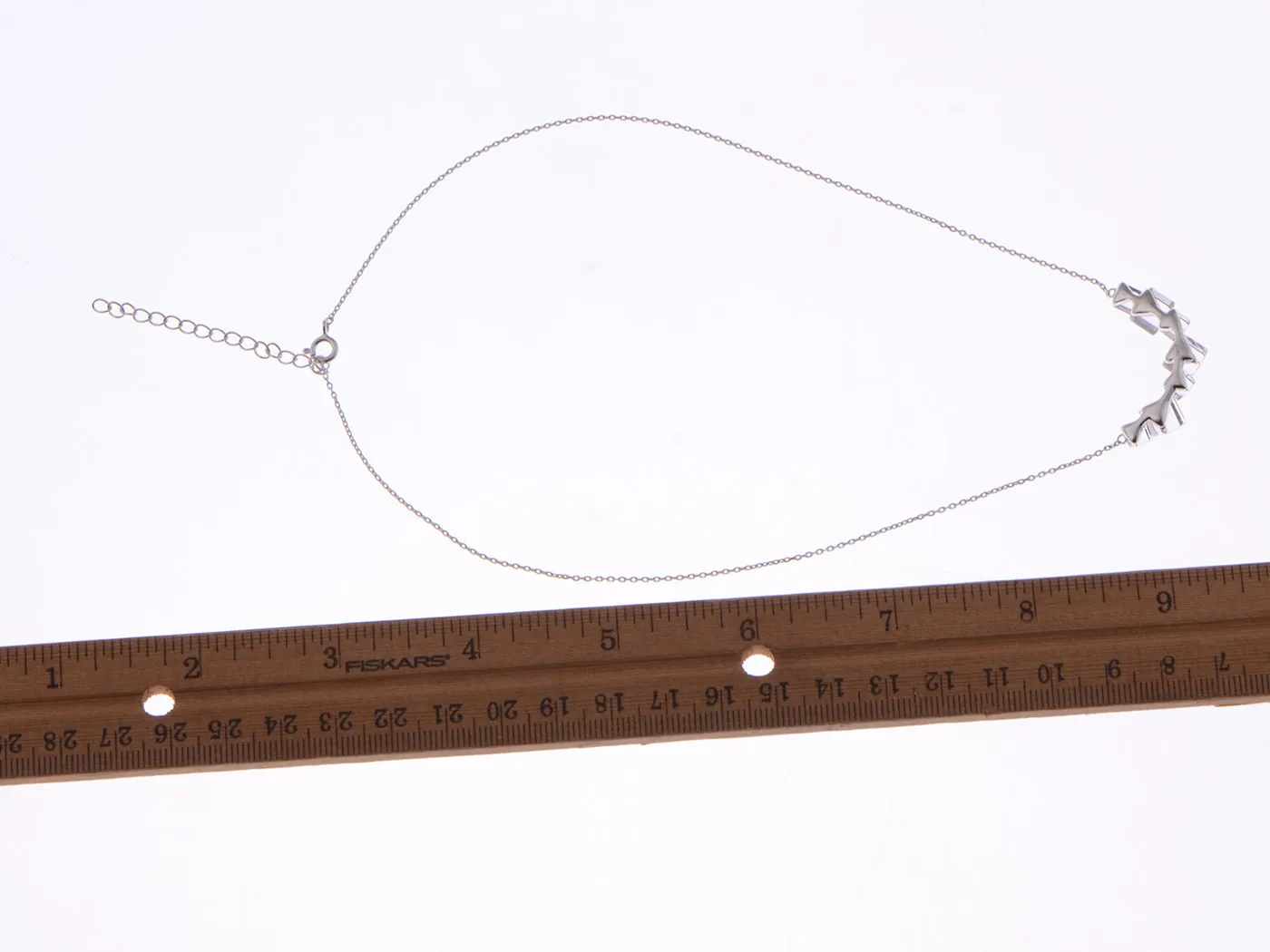 Silver 925 Chain Elements Blue Geometric Jewel Necklace