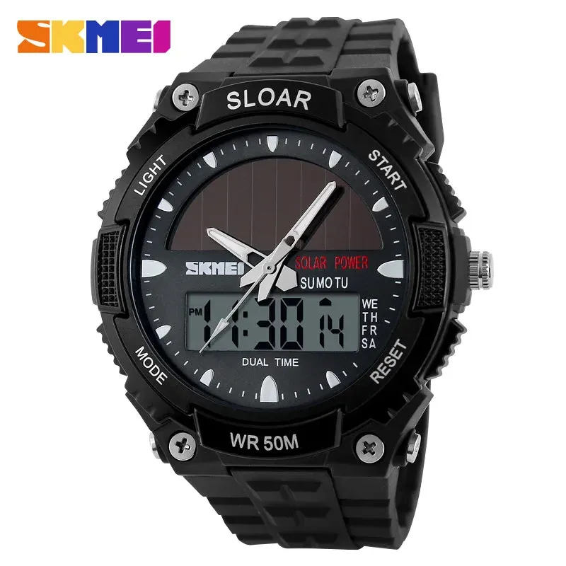 SKMEI 1049 Quartz Digital Watch Solar Powered Outdoor Complete Calendar