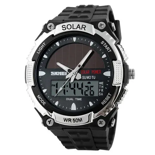 SKMEI 1049 Quartz Digital Watch Solar Powered Outdoor Complete Calendar
