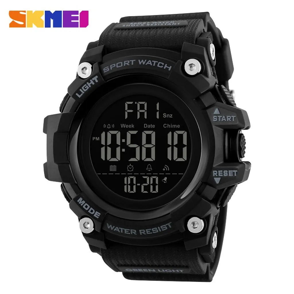 SKMEI Countdown Stopwatch Sport Watch Mens Watches Top Brand Luxury Men Wrist Watch Waterproof LED Electronic Digital Male Watch