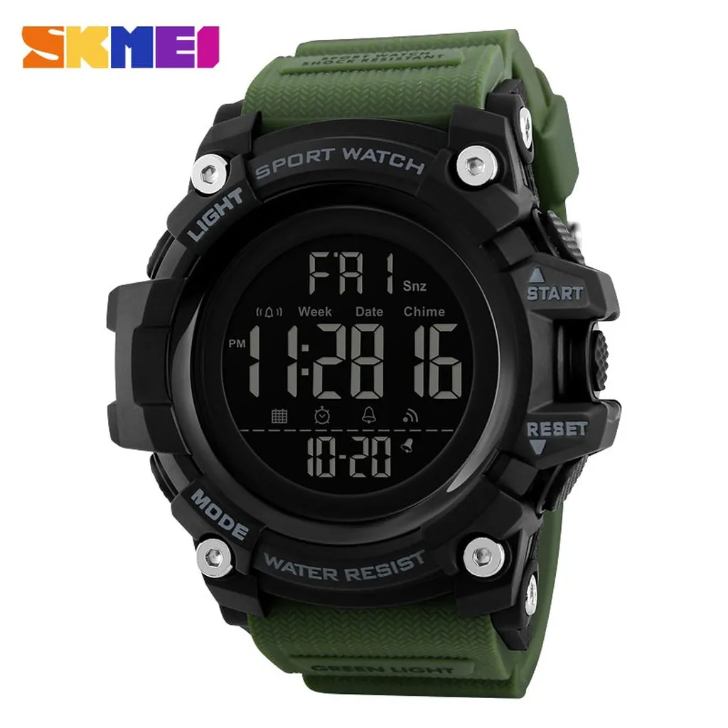 SKMEI Countdown Stopwatch Sport Watch Mens Watches Top Brand Luxury Men Wrist Watch Waterproof LED Electronic Digital Male Watch