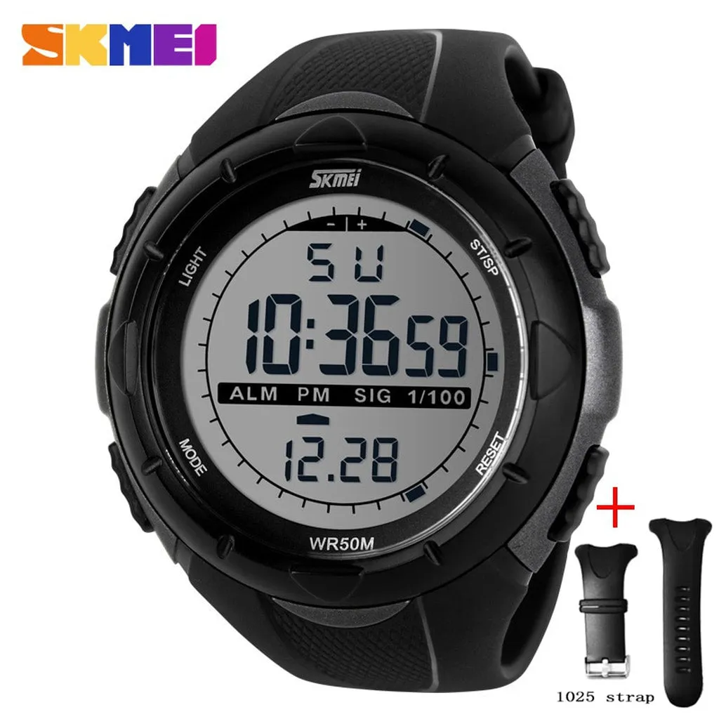 SKMEI Fashion Simple Sport Watch Men Military Watches Alarm Clock Shock Resistant Waterproof Digital Watch Reloj Hombre 1025