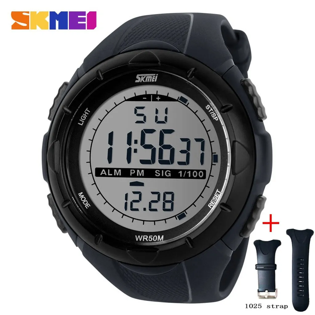 SKMEI Fashion Simple Sport Watch Men Military Watches Alarm Clock Shock Resistant Waterproof Digital Watch Reloj Hombre 1025