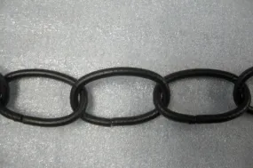 Standard Oval Lightweight Textured Chain - Black - 1-1/2" Link - 1 yard length
