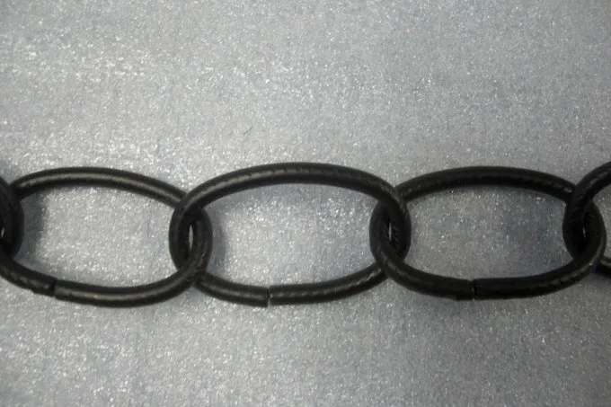 Standard Oval Lightweight Textured Chain - Black - 1-1/2" Link - 1 yard length