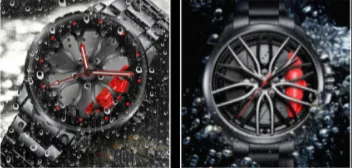 Steel Watch Brand Car Wheel Rim Hub Watches Super Car Rim Hub  Watch Stainless Steel Wholesale Watch for Car GTR