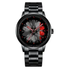 Steel Watch Brand Car Wheel Rim Hub Watches Super Car Rim Hub  Watch Stainless Steel Wholesale Watch for Car GTR