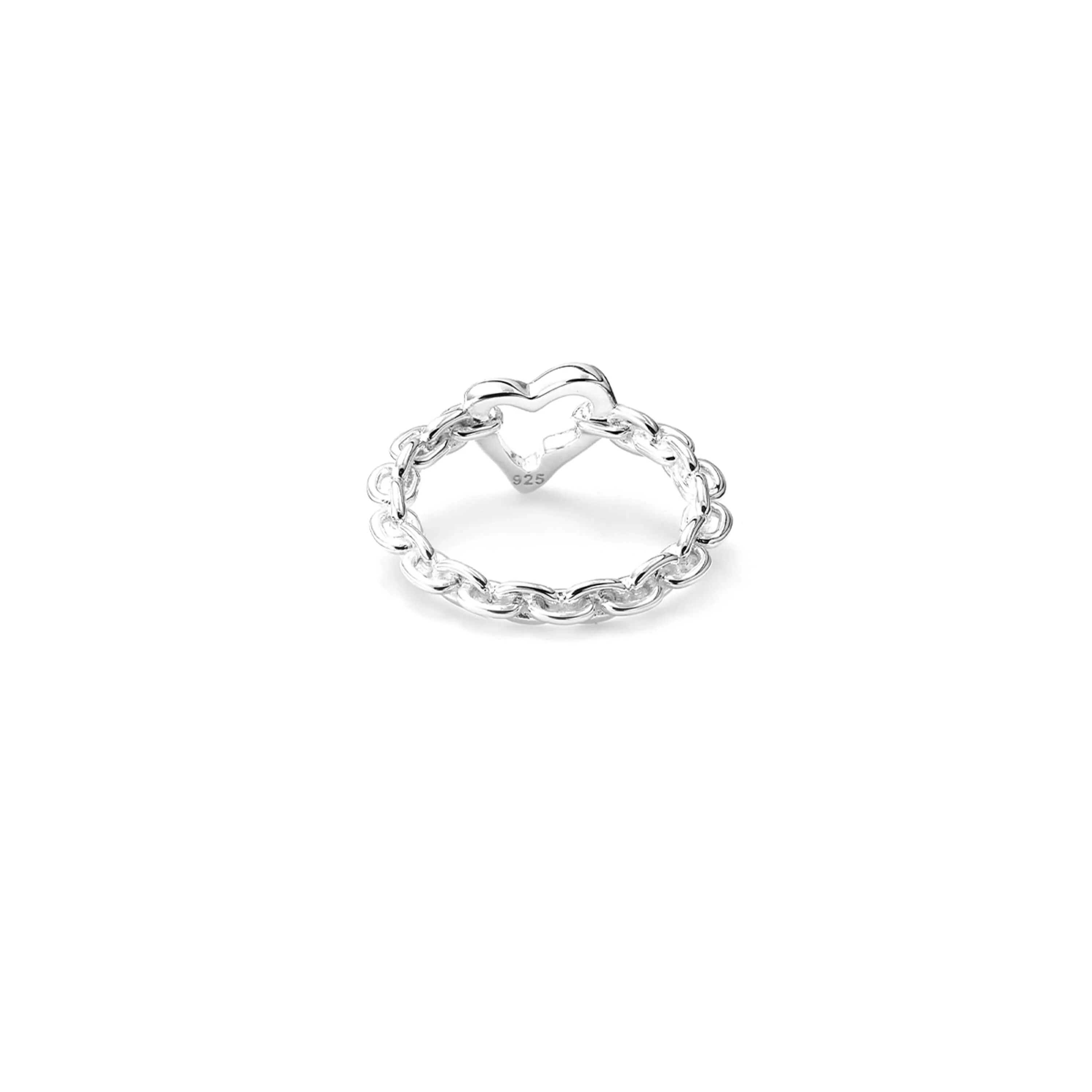 Stolen Girlfriends Club Melted Heart Chain Ring - Sterling Silver