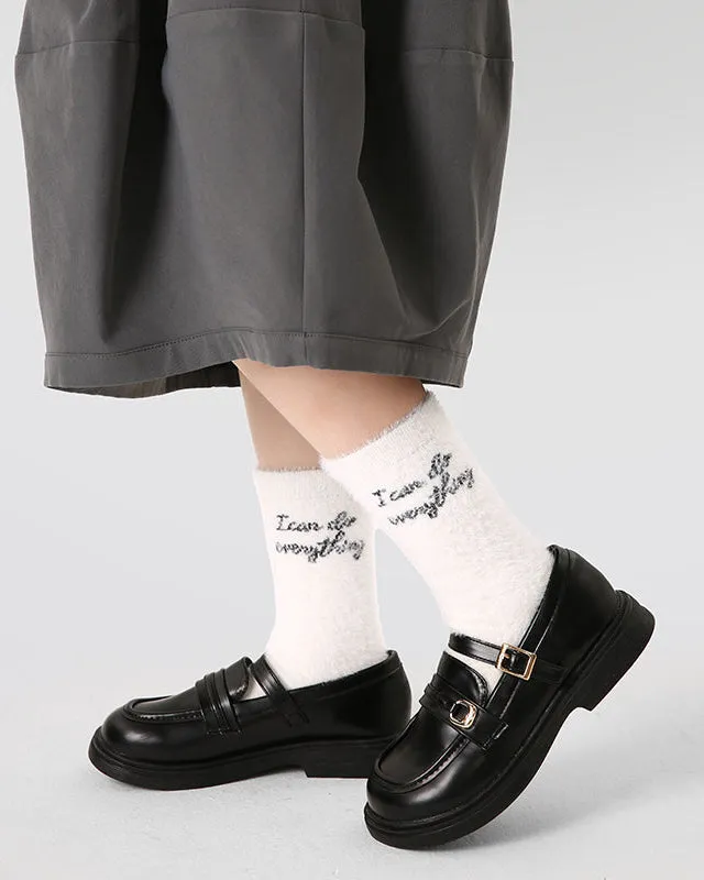 Sweetnana 4-Pack Autumn and Winter Children's Cotton Socks, Cartoon, Cute, Warm, Daily Wear Mid-calf Socks.