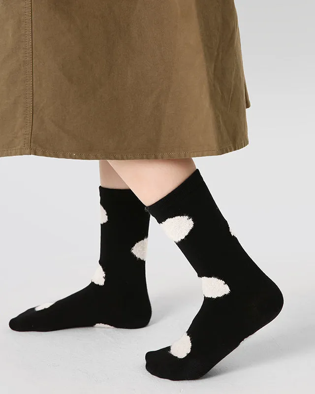 Sweetnana 4-Pack Autumn and Winter Children's Cotton Socks, Cartoon, Cute, Warm, Daily Wear Mid-calf Socks.