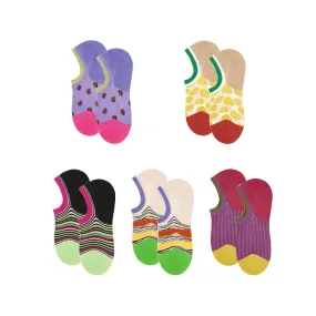 Sweetnana 5-Pack "Star Lobster" Series Women’s Seamless Low Cut No-Show Socks - Cozy, Cute Ankle Socks with Non-Slip Design, Perfect for All-Day Wear.
