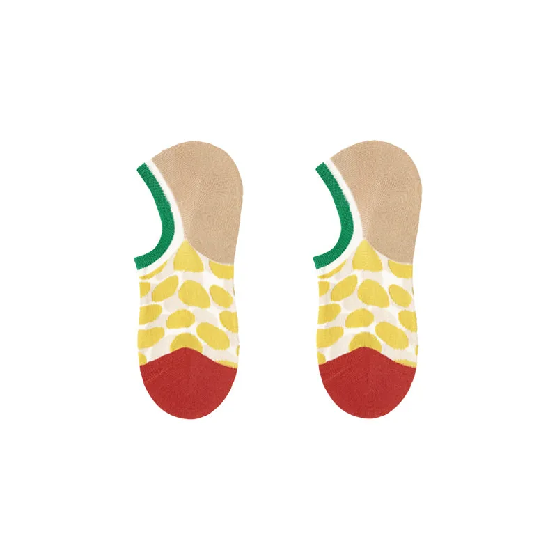 Sweetnana 5-Pack "Star Lobster" Series Women’s Seamless Low Cut No-Show Socks - Cozy, Cute Ankle Socks with Non-Slip Design, Perfect for All-Day Wear.