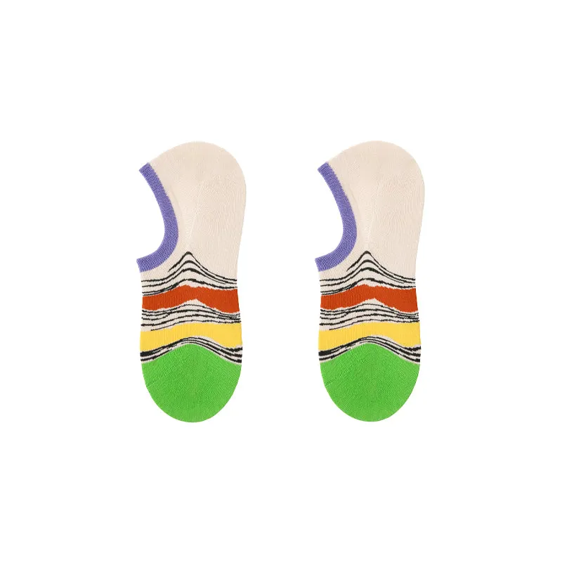 Sweetnana 5-Pack "Star Lobster" Series Women’s Seamless Low Cut No-Show Socks - Cozy, Cute Ankle Socks with Non-Slip Design, Perfect for All-Day Wear.