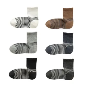 Sweetnana Men's Colorful Striped Socks Cotton Athletic Crew socks Comfortable Seamless Socks