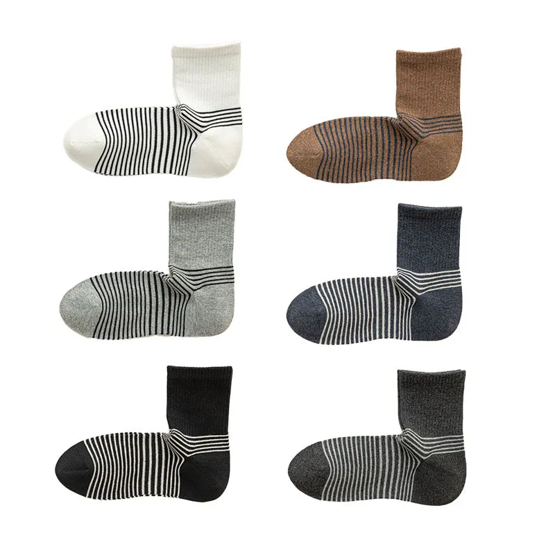 Sweetnana Men's Colorful Striped Socks Cotton Athletic Crew socks Comfortable Seamless Socks