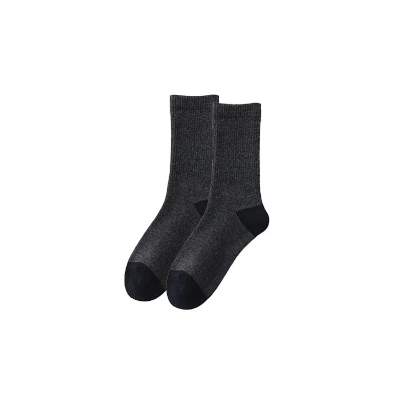 Sweetnana Men's Cotton Casual Socks Color-Block Design Comfortable Seamless Crew Socks