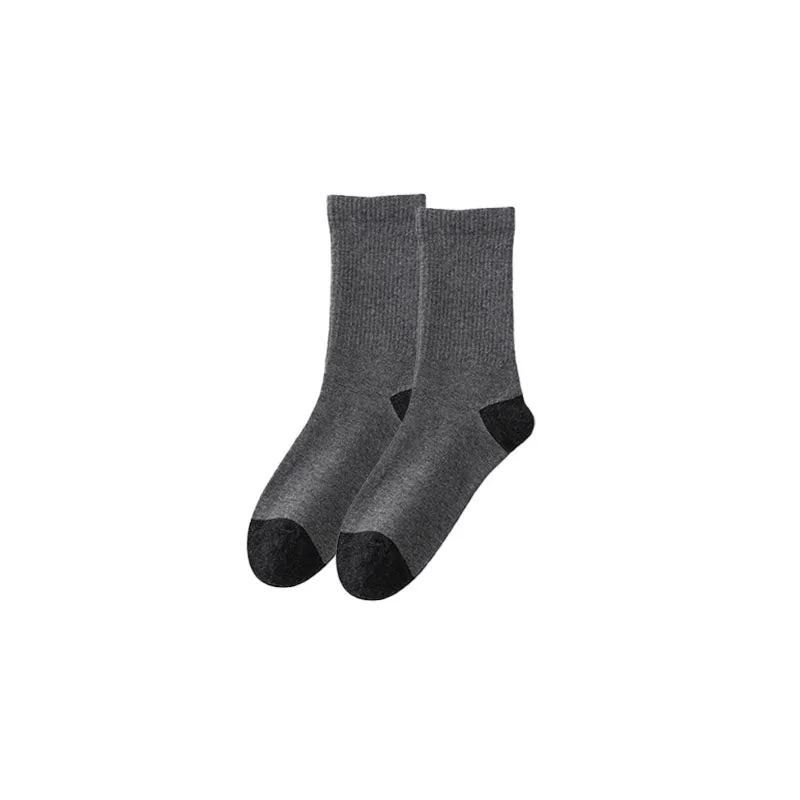 Sweetnana Men's Cotton Casual Socks Color-Block Design Comfortable Seamless Crew Socks