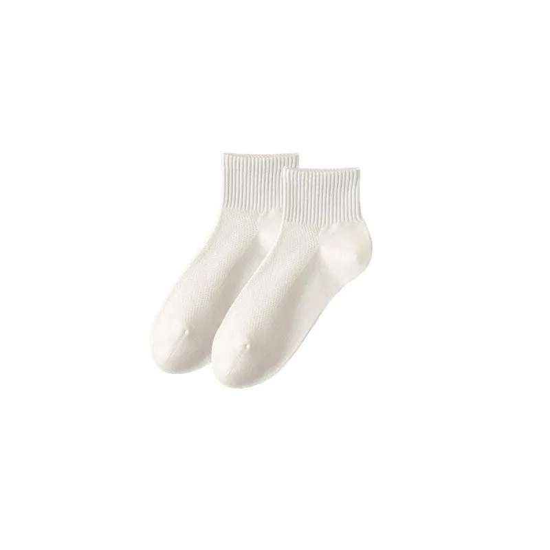 Sweetnana Men's Mesh Ankle Socks Solid Color Casual Socks Cozy Seamless Socks Cotton Socks