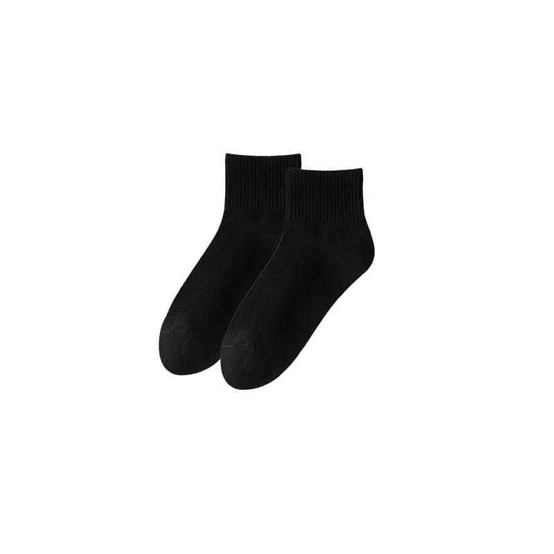 Sweetnana Men's Mesh Ankle Socks Solid Color Casual Socks Cozy Seamless Socks Cotton Socks