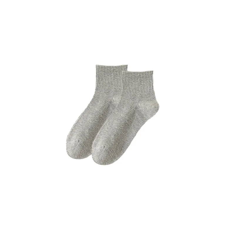 Sweetnana Men's Mesh Ankle Socks Solid Color Casual Socks Cozy Seamless Socks Cotton Socks