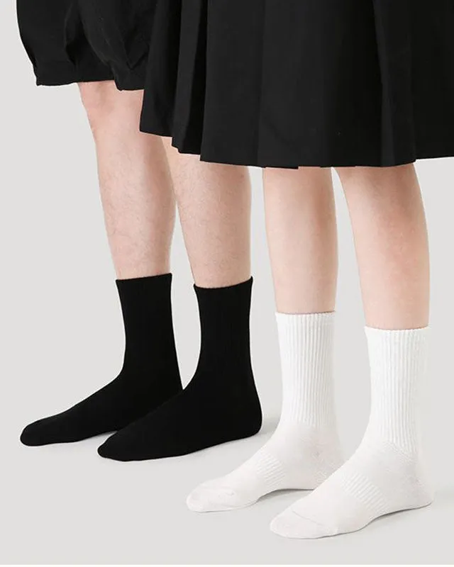 Sweetnana Women & Men Seamless Socks, Black and White,Soft, Comfort, Breathable, Casual , Crew Socks for Adults.