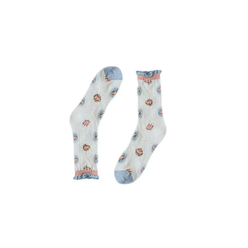 Sweetnana Women’s Cotton Crew Socks, Featuring Ultra-Thin Glass Sock Design for a Soft and Cozy Fit, Perfect for Everyday Wear