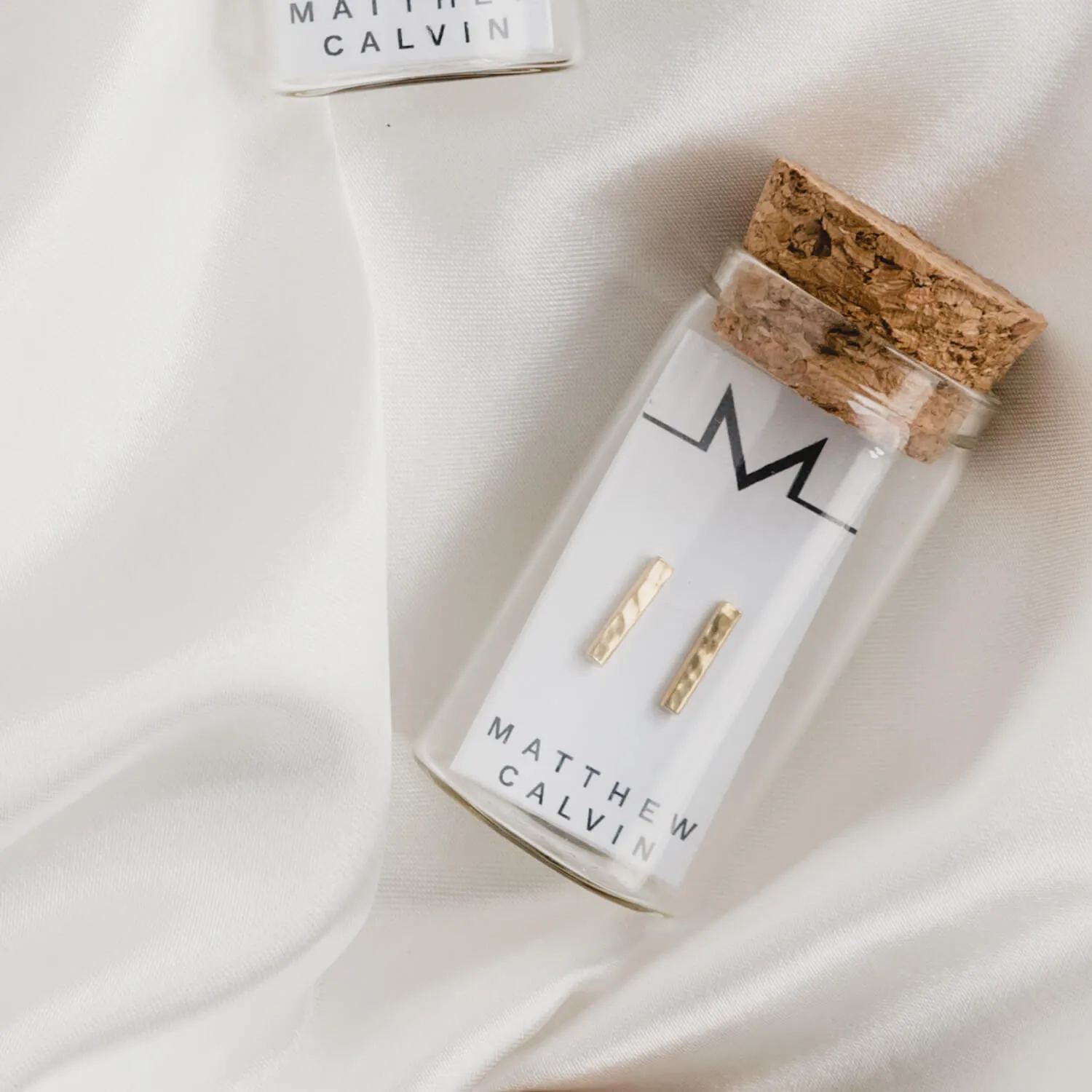 Textured Bar Earrings Gold