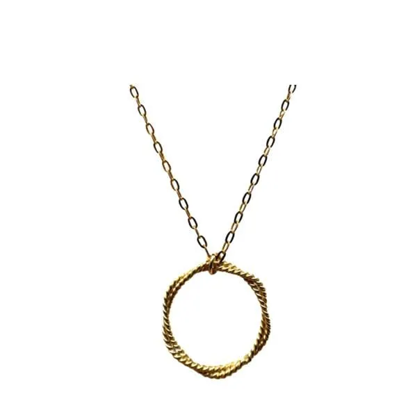 Textured Circle Necklace (NGC400)