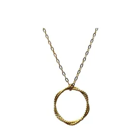 Textured Circle Necklace (NGC400)