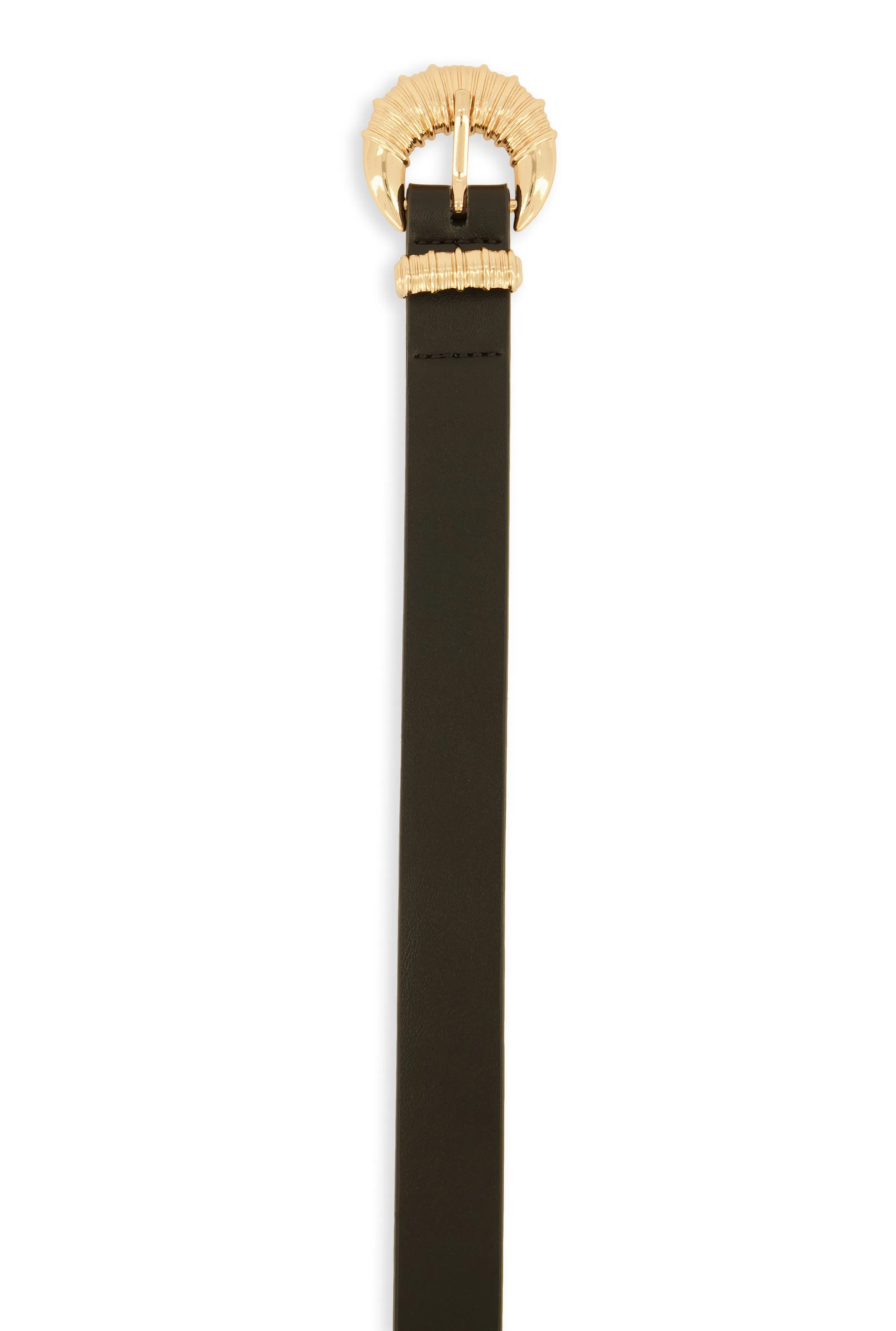 Textured Metallic Buckle Belt