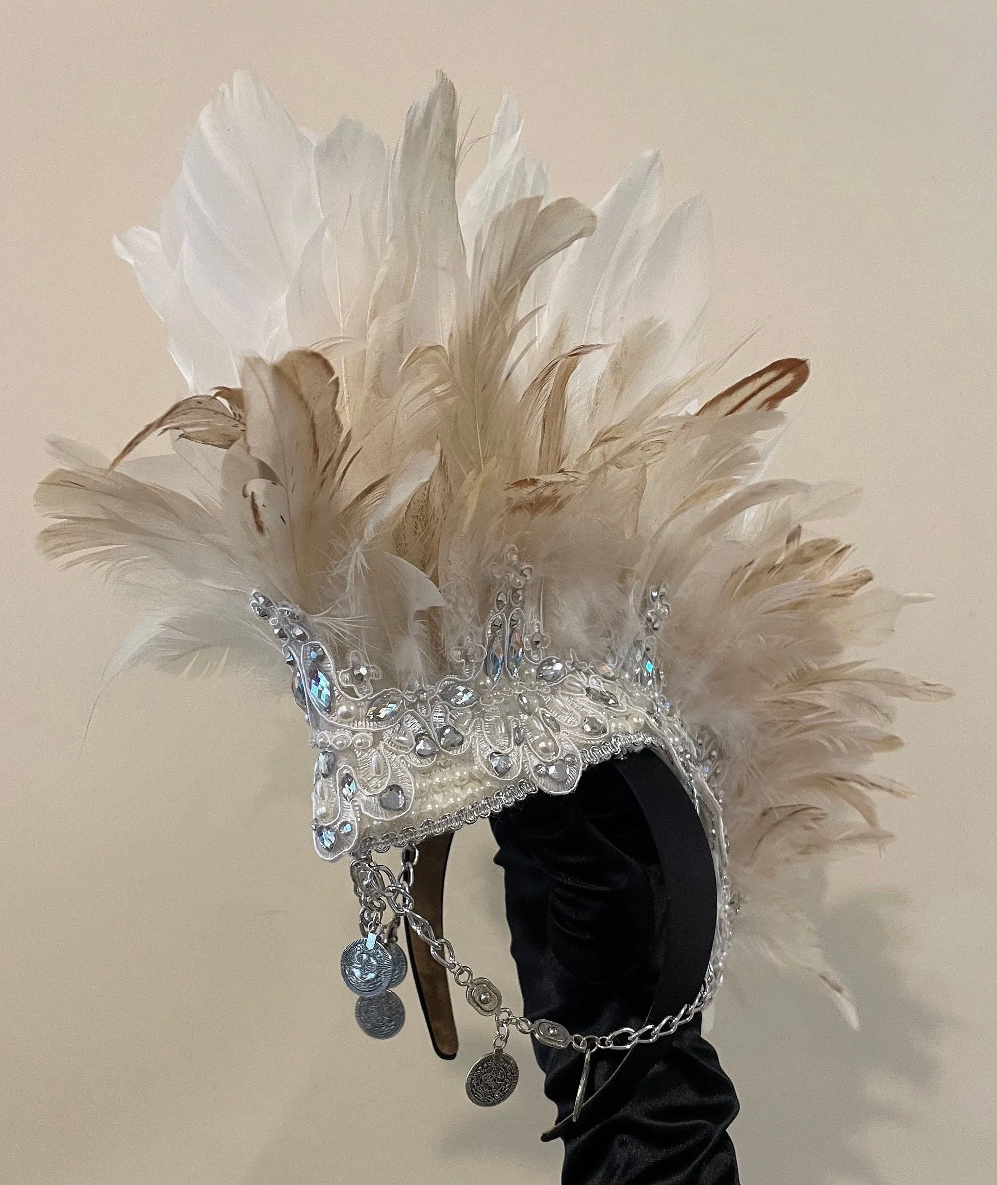 The Cabaret Deluxe Feather Mohawk Headpiece • Burner Festival  Burlesque Performance Headdress