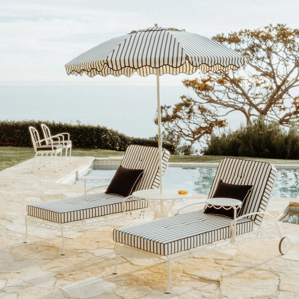 The Club Umbrella - Monaco Black Stripe